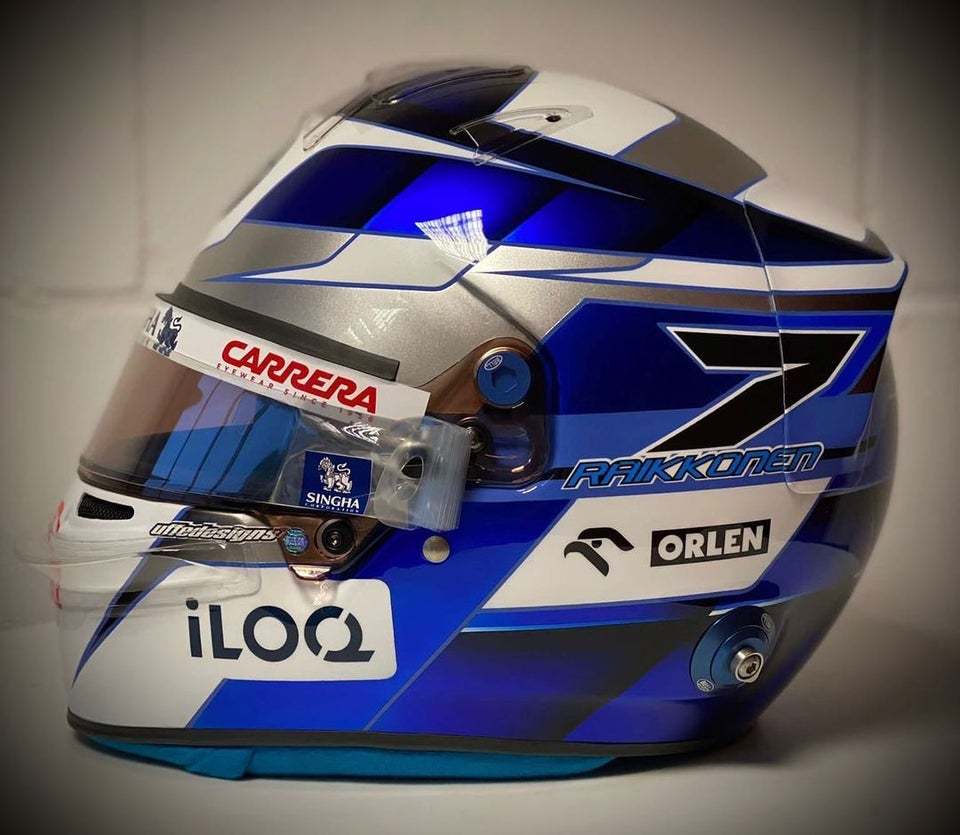 金昊楠:莱科宁f1收官之战头盔涂装 vs f1处子秀头盔涂装-汽车-f1赛车