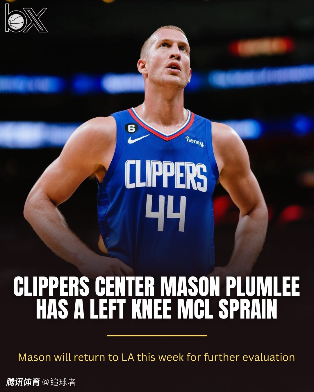 左膝韧带扭伤普拉姆利遭杜兰特式伤病快船内线告急或再签一人
