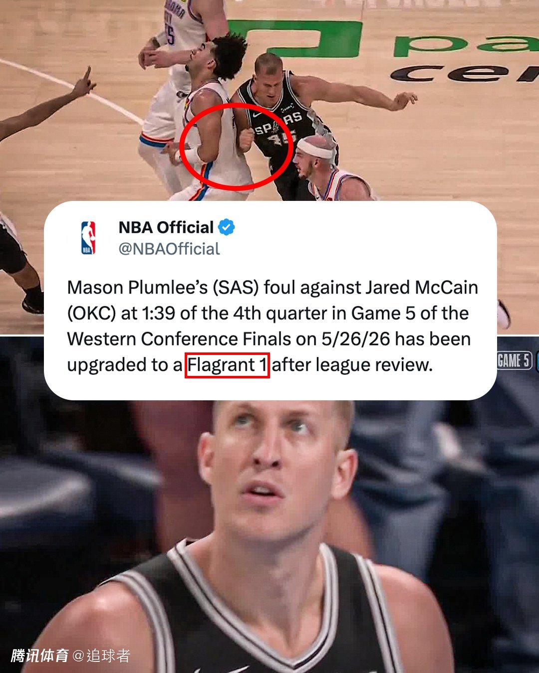NBA追加恶犯引争议！美球迷：甚至不回看哈滕拽头发+裁判操纵比赛