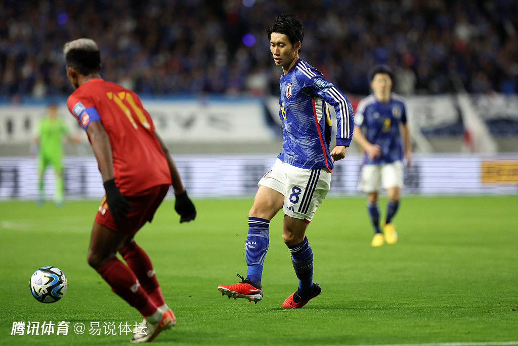 50日本二队轻取世预赛开门红上田绮世戴帽南野拓实2记助攻