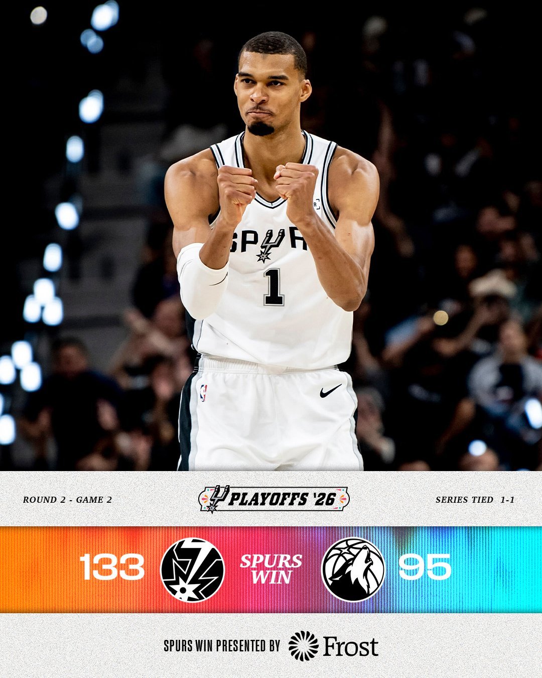  38分狂胜！马刺1-1森林狼：文班19分15篮板 爱德华兹低迷13中5