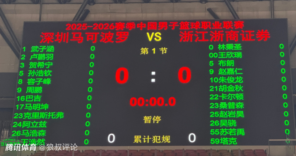  深圳vs广厦G3大名单：孙铭徽史密斯李慕豪缺席 贺希宁能否绝境爆发